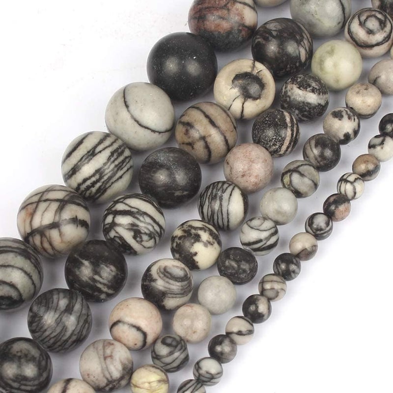 Yochus 45pcs Spider Web Beadsï¼Œ8mm Healing Power Natural Stone Round Loose Beads for Jewelry Making Earring Necklace DIY Crafts - Image 1